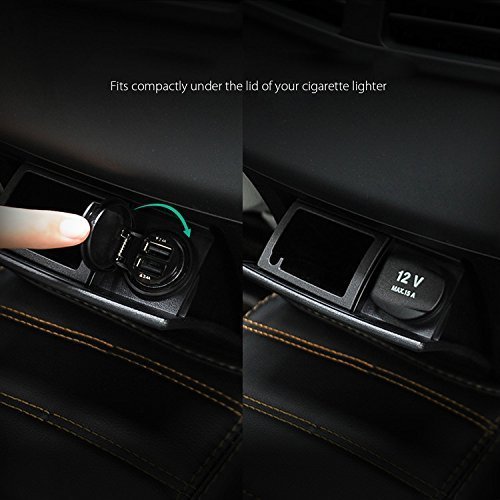 AUKEY CC-S1 Car Charger, Flush Fit Dual Port 4.8A Output for iPhone 7 / 6S / Plus, iPad Pro / Air 2 / mini, Samsung Galaxy S8 / S8+ and More - Black