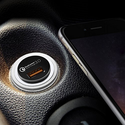 AUKEY Car Charger, Flush Fit Quick Charge 3.0 Port for Samsung Galaxy Note8 / S8 / S8+, LG G6 / V20, HTC 10 and More