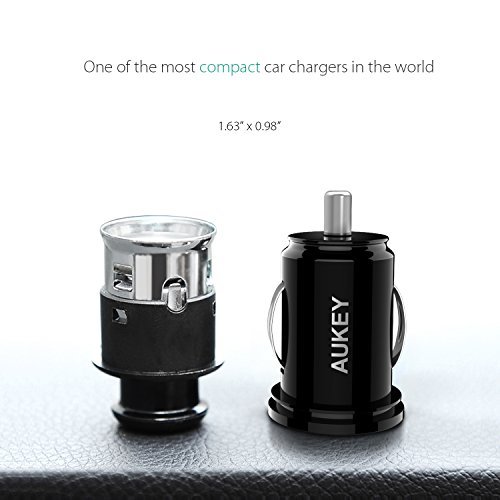 AUKEY Car Charger, ULTRA COMPACT Dual Port 4.8A Output (2-Pack) for iPhone iPad Samsung & Others - Black