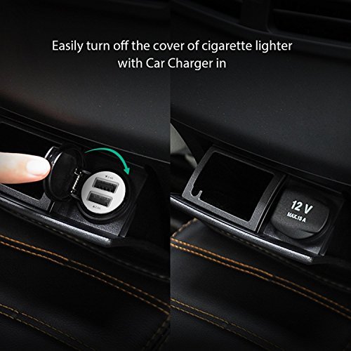 AUKEY Car Charger, ULTRA COMPACT Dual Port 4.8A Output for iPhone iPad Samsung & other - White
