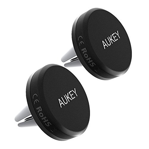 AUKEY Car Phone Mount, Air Vent Magnetic Phone Holder for iPhone 7 / 6, Samsung, LG, Nexus and More (2 Pack)(Gray)