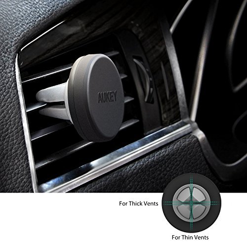 AUKEY Car Phone Mount, Air Vent Magnetic Phone Holder for iPhone 7 / 6, Samsung, LG, Nexus and More (2 Pack)(Gray)