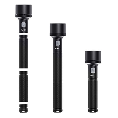AUKEY Flashlight, 965-Lumen Ultra-Bright Light, Modular LED Flashlight with 2 Light Modes and Brightness Control for Camping, Hiking, or Household Use