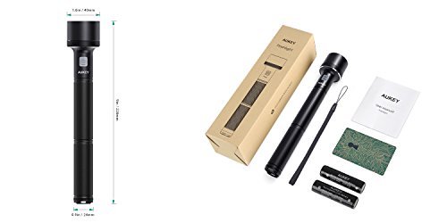 AUKEY Flashlight, 965-Lumen Ultra-Bright Light, Modular LED Flashlight with 2 Light Modes and Brightness Control for Camping, Hiking, or Household Use
