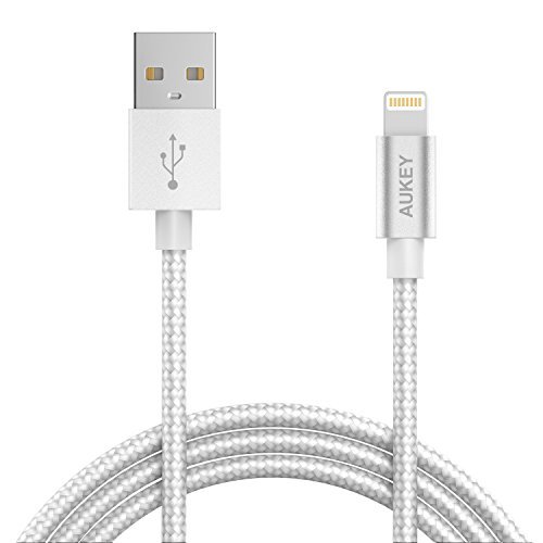 AUKEY Lightning Cable, 3.95ft Nylon Braided [Apple MFi Certified] for iPhone 7, 7 Plus, 6, 6S, 6 Plus, iPad Pro and More