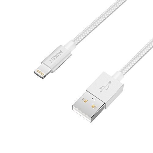 AUKEY Lightning Cable, 3.95ft Nylon Braided [Apple MFi Certified] for iPhone 7, 7 Plus, 6, 6S, 6 Plus, iPad Pro and More