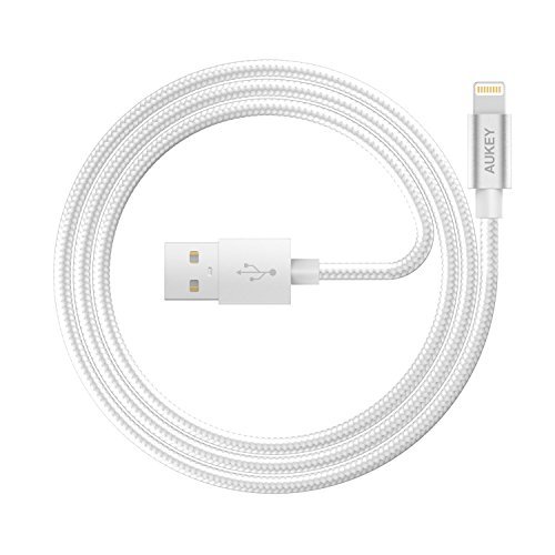 AUKEY Lightning Cable, 3.95ft Nylon Braided [Apple MFi Certified] for iPhone 7, 7 Plus, 6, 6S, 6 Plus, iPad Pro and More