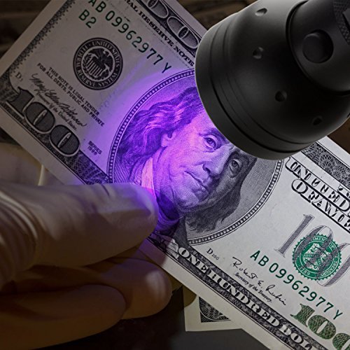 AUKEY UV Flashlight, 51 LEDs for Home & Hotel Inspection, Pet Urine & Stain Detection, Spot Counterfeit Money (Batteries Included)