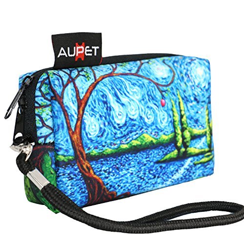 AUPET Blue Tree Design Digital Camera Case Bag Pouch Coin Purse with Strap For Sony Samsung Nikon Canon Kodak