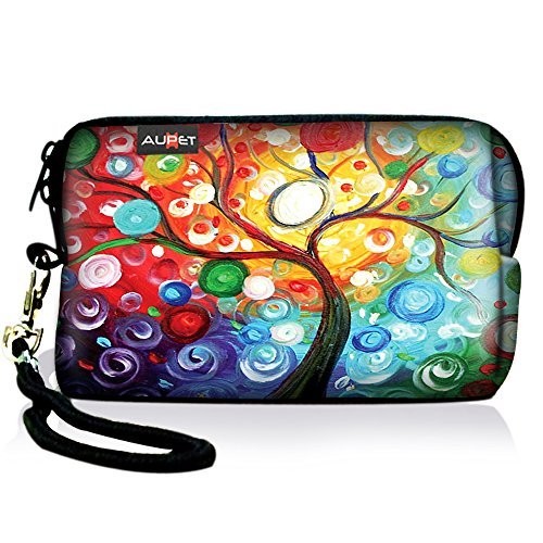 AUPET Colorful Tree Digital Camera Case Bag Pouch Coin Purse with Strap For Sony Samsung Nikon Canon Kodak