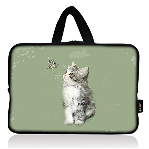 AUPET Cute Cat Universal 7 ~ 8 inch Tablet Portable Neoprene Zipper Carrying Sleeve Case Bag