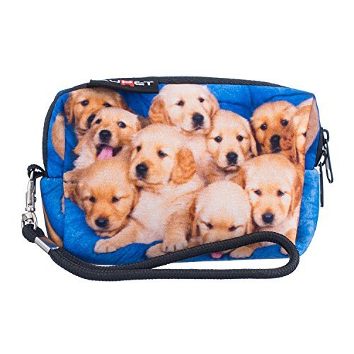 AUPET Cute Dogs Design Digital Camera Case Bag Pouch Coin Purse with Strap For Sony Samsung Nikon Canon Kodak