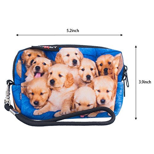 AUPET Cute Dogs Design Digital Camera Case Bag Pouch Coin Purse with Strap For Sony Samsung Nikon Canon Kodak