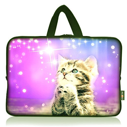 AUPET Cute Wish Cat Universal 7 ~ 8 inch Tablet Portable Neoprene Zipper Carrying Sleeve Case Bag