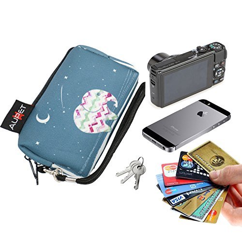 AUPET Elephant Design Digital Camera Case Bag Pouch Coin Purse with Strap For Sony Samsung Nikon Canon Kodak