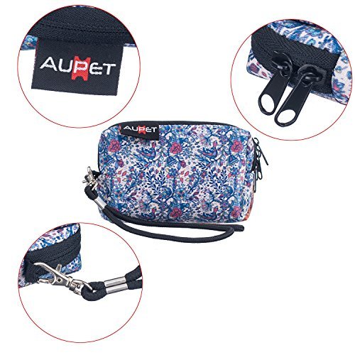 AUPET Flower Design Digital Camera Case Bag Pouch Coin Purse with Strap For Sony Samsung Nikon Canon Kodak