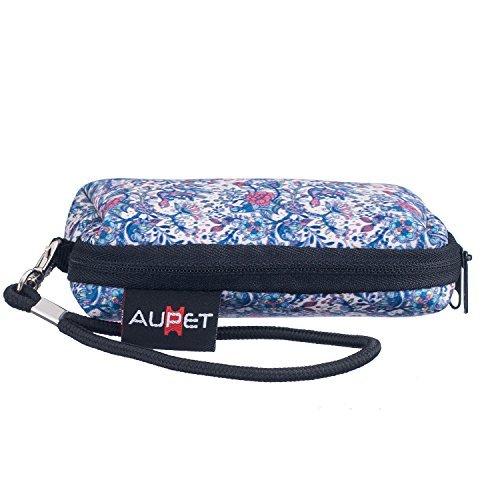 AUPET Flower Design Digital Camera Case Bag Pouch Coin Purse with Strap For Sony Samsung Nikon Canon Kodak
