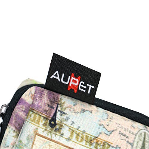 AUPET Map Design Digital Camera Case Bag Pouch Coin Purse with Strap For Sony Samsung Nikon Canon Kodak