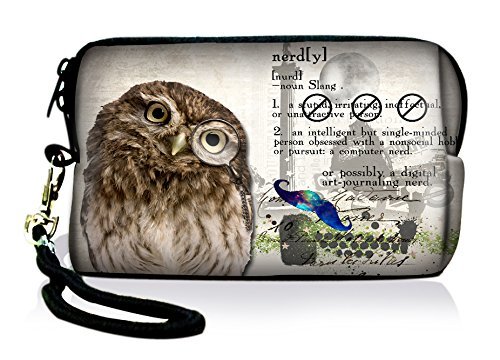 AUPET Owl Design Digital Camera Case Bag Pouch Coin Purse with Strap For Sony Samsung Nikon Canon Kodak