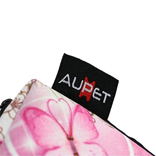 AUPET Pink Butterfly Design Digital Camera Case Bag Pouch Coin Purse with Strap For Sony Samsung Nikon Canon Kodak