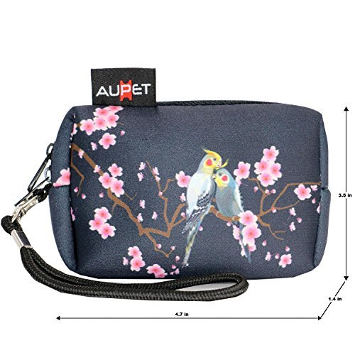AUPET Plum Blossom Design Digital Camera Case Bag Pouch Coin Purse with Strap For Sony Samsung Nikon Canon Kodak