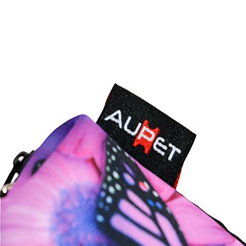 AUPET Purple Butterfly Design Digital Camera Case Bag Pouch Coin Purse with Strap For Sony Samsung Nikon Canon Kodak