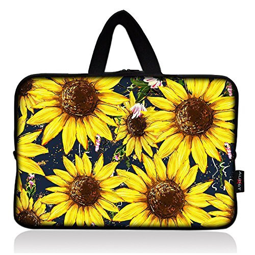 AUPET Sunflower Universal 7 ~ 8 inch Tablet Portable Neoprene Zipper Carrying Sleeve Case Bag