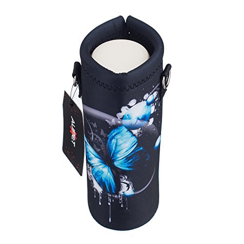 AUPET Water Bottle Carrier,Insulated Neoprene Water bottle Holder Bag Case Pouch Cover 1000ML or 750ML,Adjustable Shoulder Strap, Great for Stainless Steel and Plastic Bottles, Sport and Energy Drinks