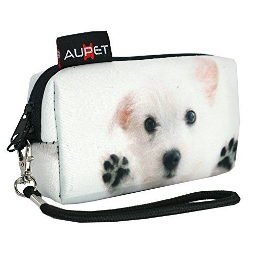 AUPET White Dog Digital Camera Case Bag Pouch Coin Purse with Strap For Sony Samsung Nikon Canon Kodak,White Dog Design