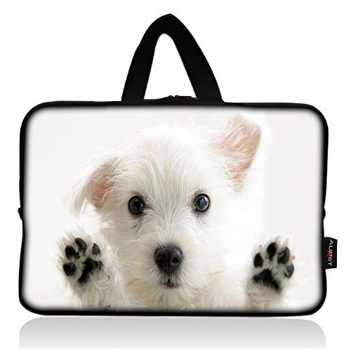 AUPET White Dog Universal 7 ~ 8 inch Tablet Portable Neoprene Zipper Carrying Sleeve Case Bag