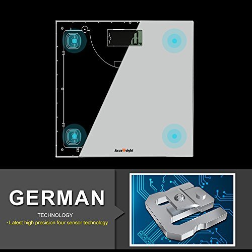 Accuweight Digital Bathroom Weight Scale with 400lb/180kg Body Weighing Scale 