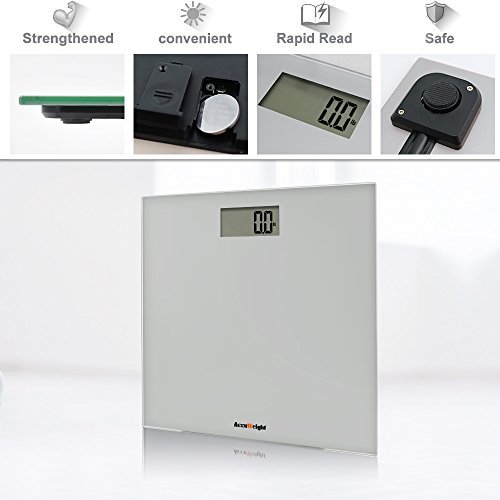 Accuweight Digital Bathroom Weight Scale with 400lb/180kg Body Weighing Scale 