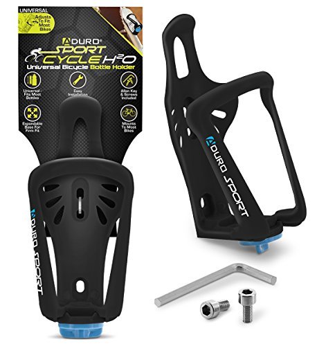 Aduro Sport Bicycle Water Bottle Holder - Cycle H2O Universal Bike Bottle Cage for Outdoor Activities, Expandable Base, Lightweight, Durable, Easy Installation