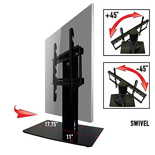 Aeon Stands and Mounts Small TV Stand with Swivel and Height Adjustment for 23 to 50-Inch TVs