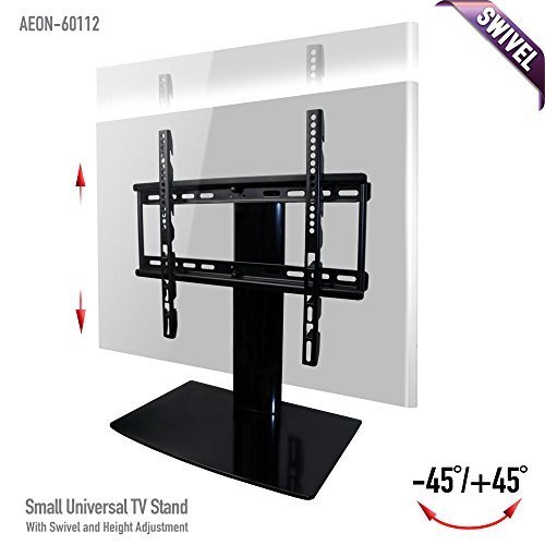 Aeon Stands and Mounts Small TV Stand with Swivel and Height Adjustment for 23 to 50-Inch TVs