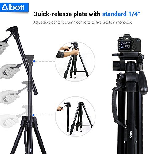 Albott 70 Inch Digital SLR Camera Aluminum Travel Portable Tripod Monopod with Carry Bag