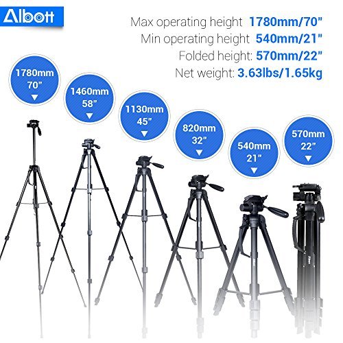 Albott 70 Inch Digital SLR Camera Aluminum Travel Portable Tripod Monopod with Carry Bag