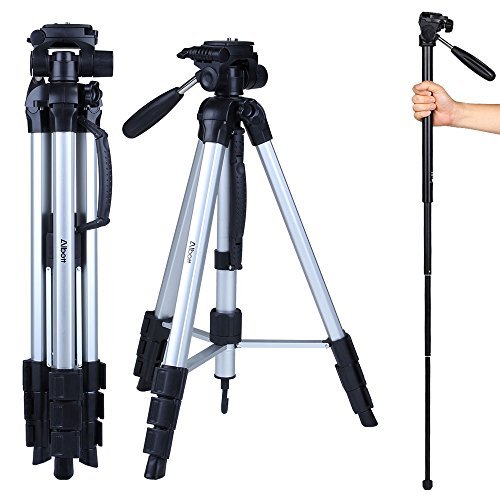 Albott 70" Travel Portable DSLR Camera Tripod Monopod Flexible Head for Canon Nikon with Carry Bag