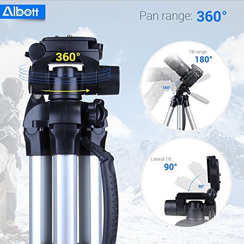 Albott 70" Travel Portable DSLR Camera Tripod Monopod Flexible Head for Canon Nikon with Carry Bag