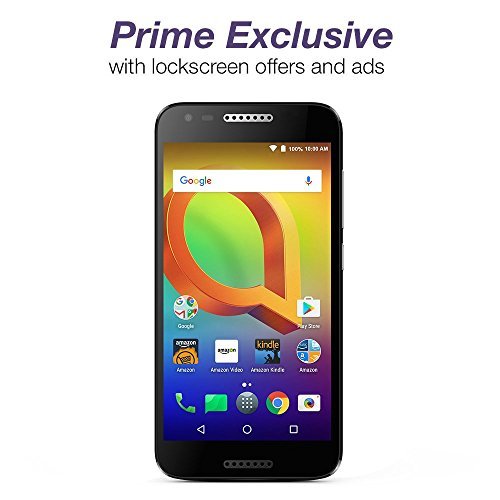 Alcatel A30 GSM (AT&T/T-Mobile) - 16 GB - Black – Unlocked - Prime Exclusive - with Lockscreen Offers & Ads