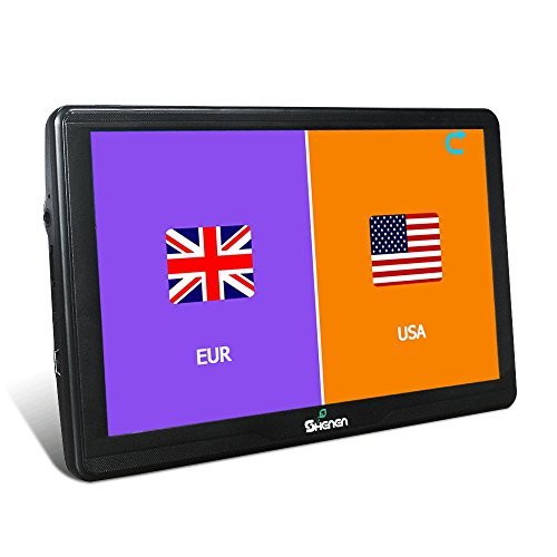 All America Europe Maps 16GB Car Navigation 7 Inches GPS SAT NAV Capacitive Touchscreen Lifetime Maps Updates with 2 Car Charger