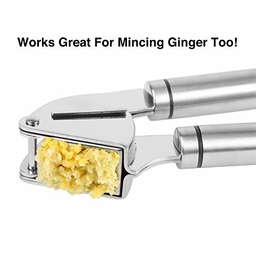 Alpha Grillers Garlic Press and Peeler Set. Stainless Steel Mincer and Silicone Tube Roller