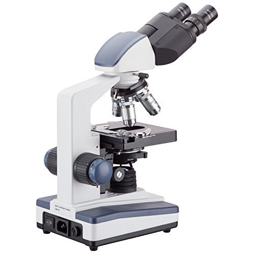 AmScope B120C-E1 Siedentopf Binocular Compound Microscope, 40X-2500X Magnification, LED Illumination, Abbe Condenser, Two-Layer Mechanical Stage, 1.3MP Camera and Software Windows XP/Vista/7/8/10