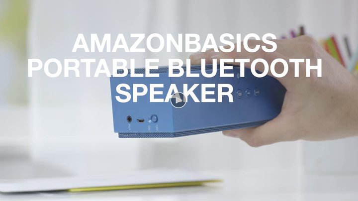 AmazonBasics Wireless Bluetooth Dual 3W Speaker with Built-in Microphone - Black