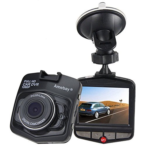 Amebay Dash Cam 2.4'' FHD 1080P Car Vehicle Dashboard DVR Camera Video Recorder with 16GB Micro SD Card,Black