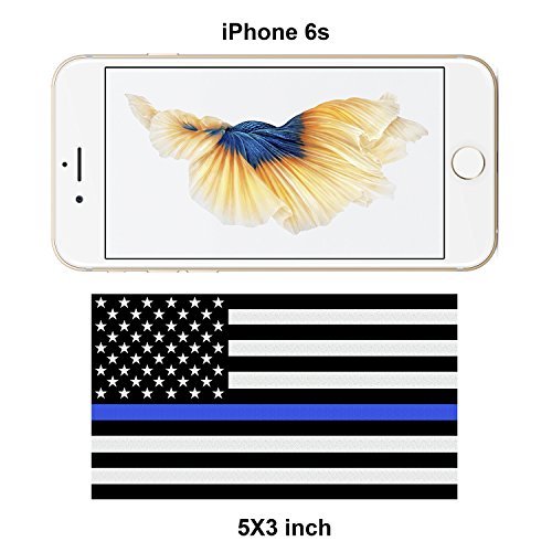 American Flag Decal Packs with Thin Blue Line for Cars & Trucks, TyhoTech Reflective 3-PACK 4.5 x 2.5 inch USA Flag Vinyl Decal Sticker and 1-PACK US Angel's Wing Sticke Vinyl Window Bumper Tape