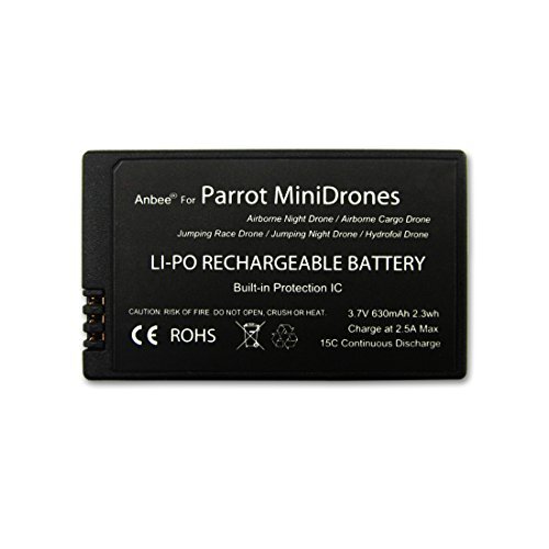 Anbee 3.7v 630mAh LiPo Battery 4pcs + Multi-Battery Charger for Parrot MiniDrones Jumping Sumo / Rolling Spider / Air Night Drone / Airborne Cargo Drone / Jumping Race Drone / Night Hydrofoil Drone