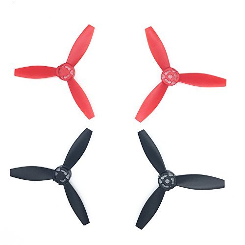 Anbee 4pcs Plastic Propellers Props Rotor for Parrot Bebop 2 Drone Quadcopter, Black&Red