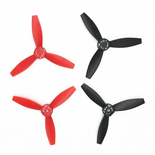 Anbee 4pcs Plastic Propellers Props Rotor for Parrot Bebop 2 Drone Quadcopter, Black&Red