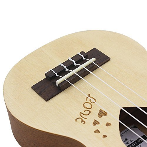 Andoer 17" Mini Ukelele Ukulele Spruce/Sapele Top Rosewood Fretboard Stringed Instrument 4 Strings with Gig Bag (1)